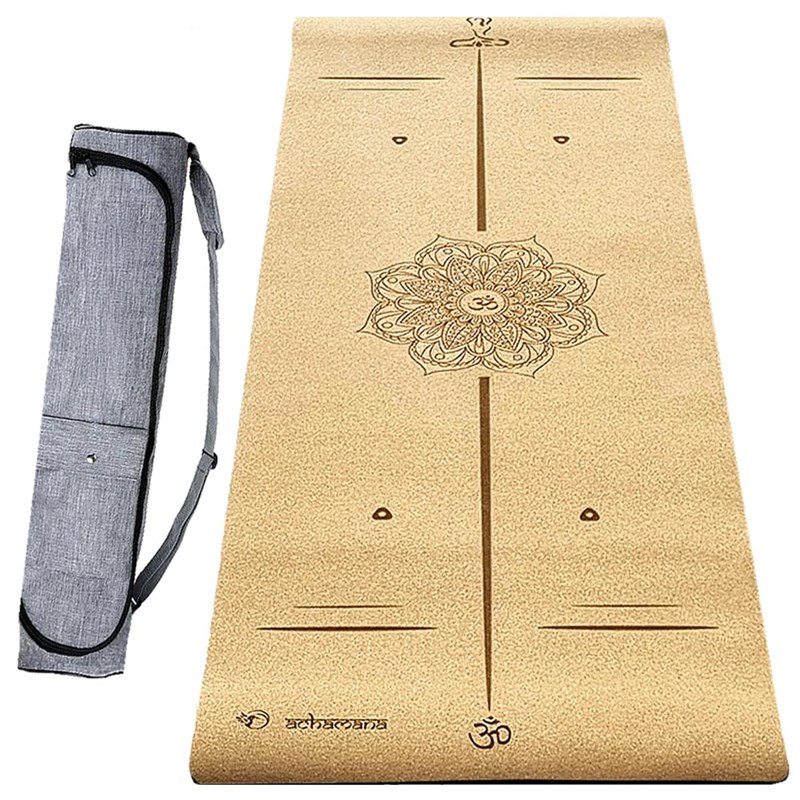 Tapis yoga liège épais 6mm bodyline +sac
