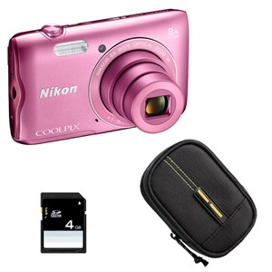 Compact coolpix a300 rose + etui + carte