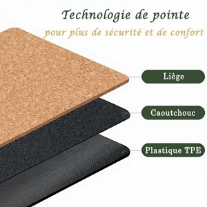 Tapis yoga 6mm liège rose de mandala