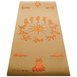 Tapis yoga enfnt 3 plis liège cat asanas