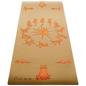 Tapis yoga enfnt 3 plis liège cat asanas