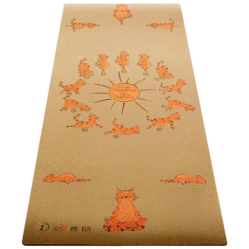 Tapis yoga enfnt 3 plis liège cat asanas