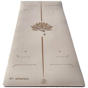Tapis de yoga épais pu 6mm lotus beige