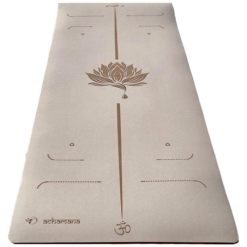 Tapis de yoga épais pu 6mm lotus beige