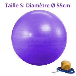 Ballon de yoga violet taille 55 cm