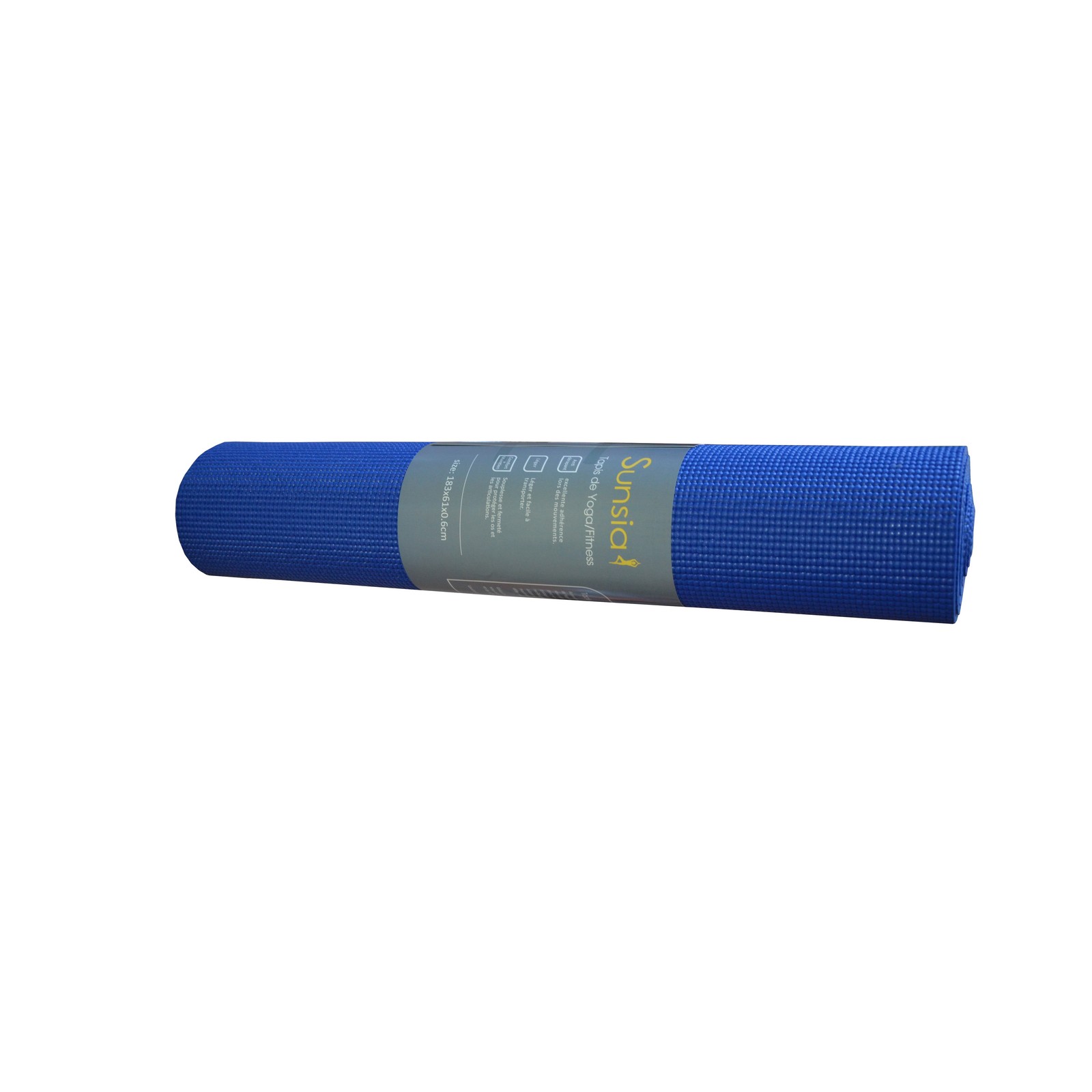 0017 Saferell Roll Up 66 x 183 cm Yoga Exercice Tapis-bleu motif de feuille 