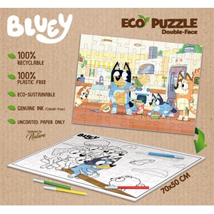 Eco-puzzle 60 pcs double face bluey