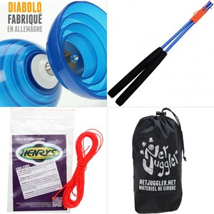 Diabolo beach free bleu + baguettes alu