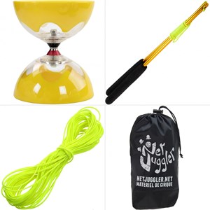 Diabolo hyperspin jaune + baguettes alu