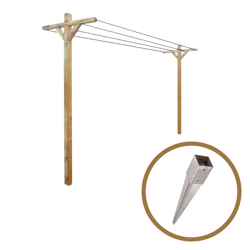 Cémonjardin - Kit étendoir + 2 supports à enfoncer