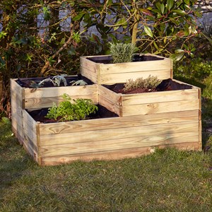 Carré potager 4 bacs en bois