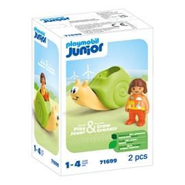 Enfant avec escargot à bascule junior