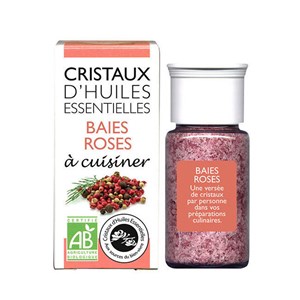 Cristaux huiles essentielles baies roses
