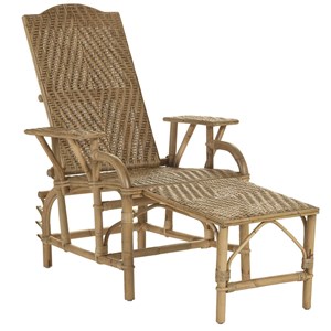 Chaise longue en rotin grand mère