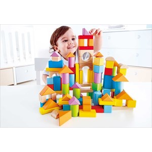 101 cubes en bois colorés hape