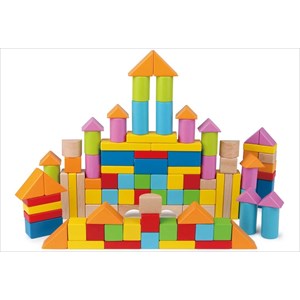 101 cubes en bois colorés hape