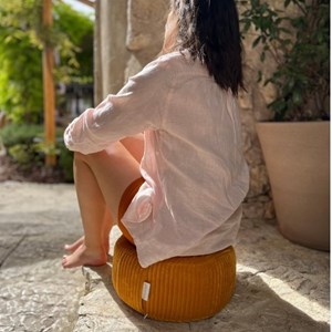 Zafu - coussin méditation jaune safran