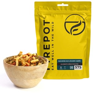 Repas déshydraté firepot macaroni aux légumes variés