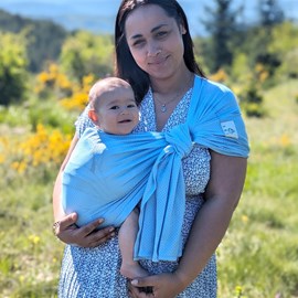 Porte-bébé sling sukkiri bleu ciel