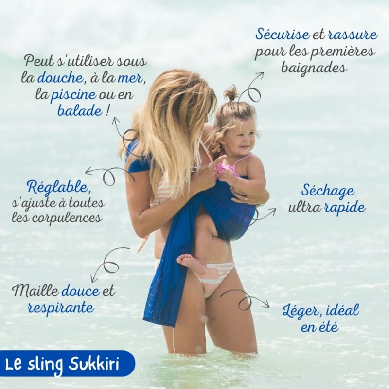 Porte-bébé sling sukkiri bleu ciel (Lucky France) - Image 3