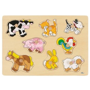 Puzzle à boutons bébés animaux goki 8 él