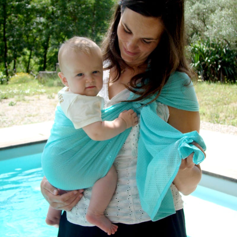 Porte-bébé sling sukkiri menthe (Lucky France) - Image 1