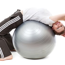 Ballon yoga, gym et pilates - gris 55cm