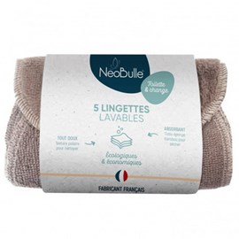 Lot de 5 lingettes lavables en bambou