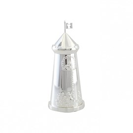 Tirelire tour en métal argent