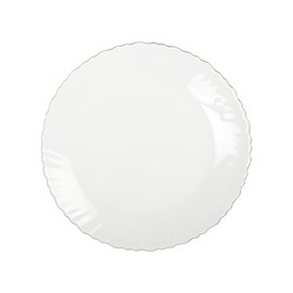 Assiette plate blanche bord doré