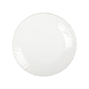 Assiette plate blanche bord doré