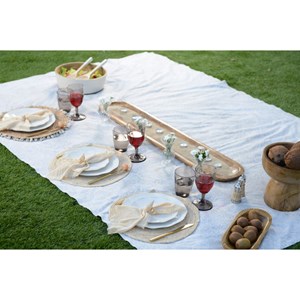 Salière et poivrière beige en osier