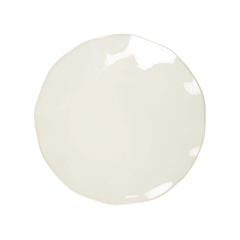 Assiette plate blanche rosa