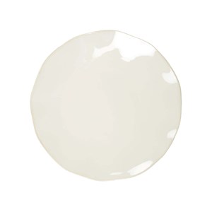 Assiette plate blanche rosa  - lot de 6