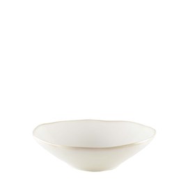 Assiette creuse blanche rosa