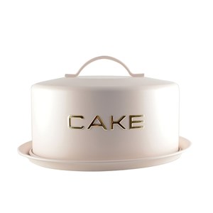 Plat à cake beige avec cloche