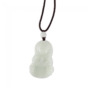 Collier guanyin en jade