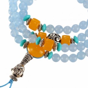 Bracelet-collier mala - agate