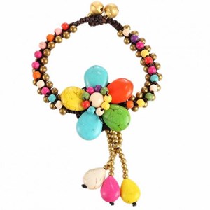 Bracelet tibetain - fleur multicolore