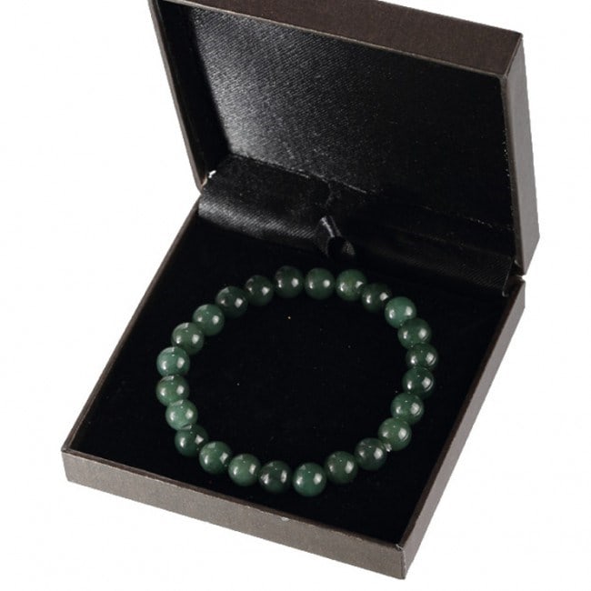 Bracelet cuir et pierre pour homme. Jade vert matrix et obsidienne