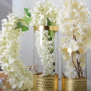 Vase transparent et doré h20cm