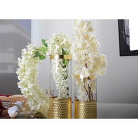 Vase transparent et doré h30cm