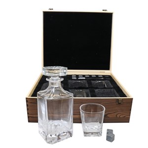 Coffret whisky en bois avec carafe