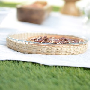 Plat à tarte en rotin