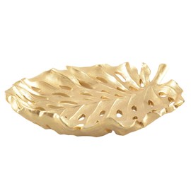 Coupe à fruits feuille dorée