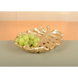 Coupe à fruits feuille dorée