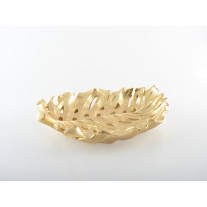 Coupe à fruits feuille dorée