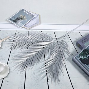 Fleur décorative palmier argent h90cm