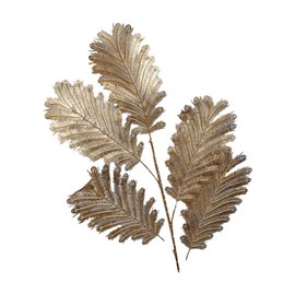 Fleur décorative feuilles dorées h90cm