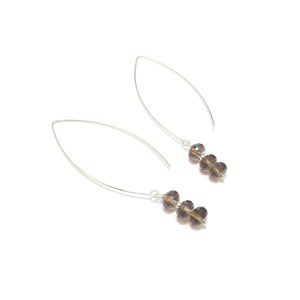 Boucles d’oreilles quartz fumé argent
